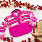 Pink Canyon Aztec Fleece Snap Jacket