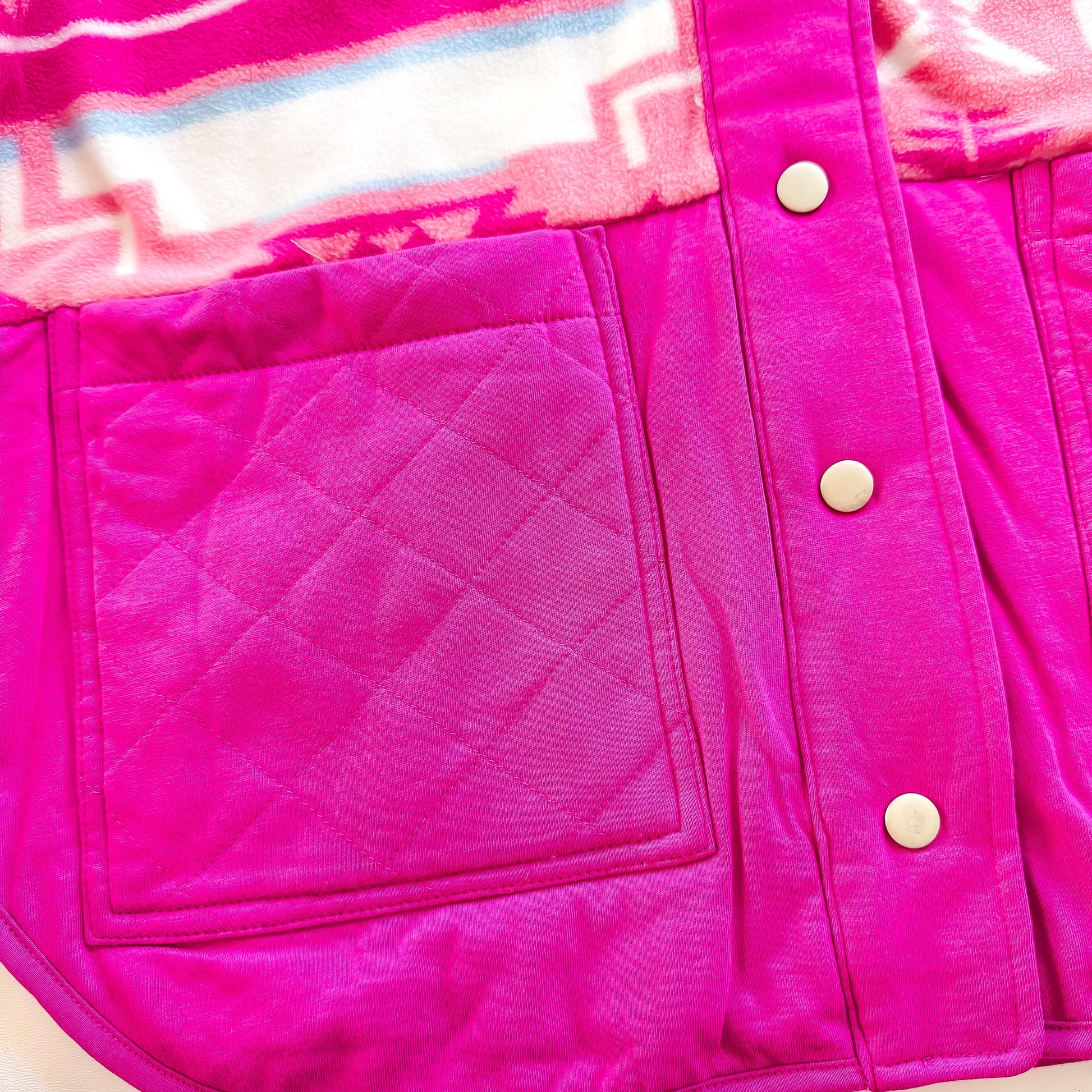 Pink Canyon Aztec Fleece Snap Jacket