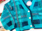 Emerald Pines Plaid Fuzzy Cardigan texture close-up