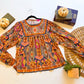 Desert Mosaic Bib Yoke Blouse flat lay
