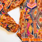 Desert Mosaic Bib Yoke Blouse sleeve cuff and hem