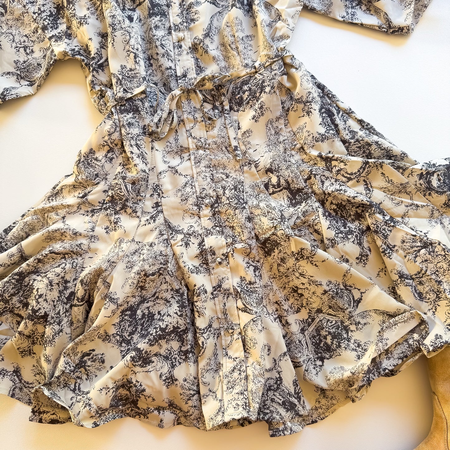 Toile Meadow Belted Shirt Dress skirt