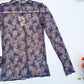 Floral mesh top sleeve and body