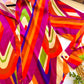 Groovy Getaway Retro Chevron Satin Button-Up Top print detail