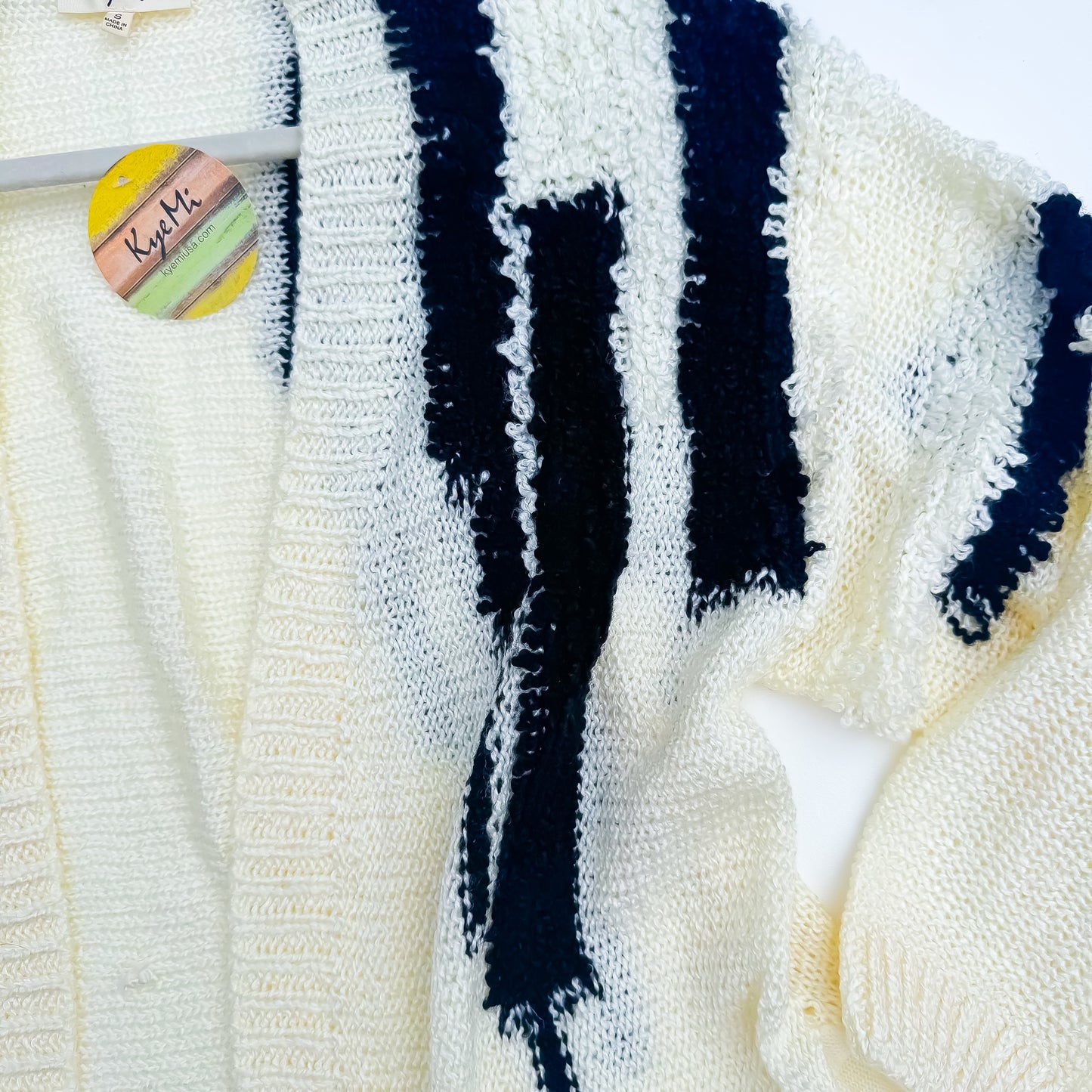 Ink & Ivory Brushstroke Pocket Cardigan