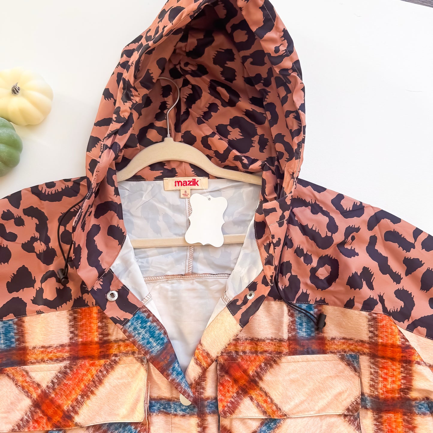 Wild Plaid Hooded Windbreaker Jacket