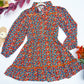 Wildflower Marigold Button-Up Mini Dress