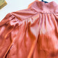 Mauve satin tie neck balloon sleeve blouse
