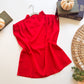 Merry & Bright Red Blouse flat lay