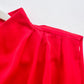 Merry & Bright Red Blouse pleated shoulder detail
