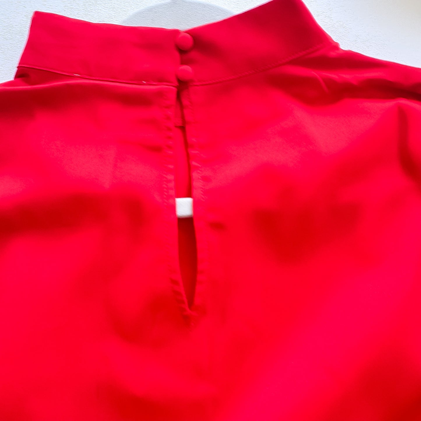 Merry & Bright Red Blouse button back detail