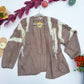 Mocha Latte Shaggy Stripe Pocket Cardigan
