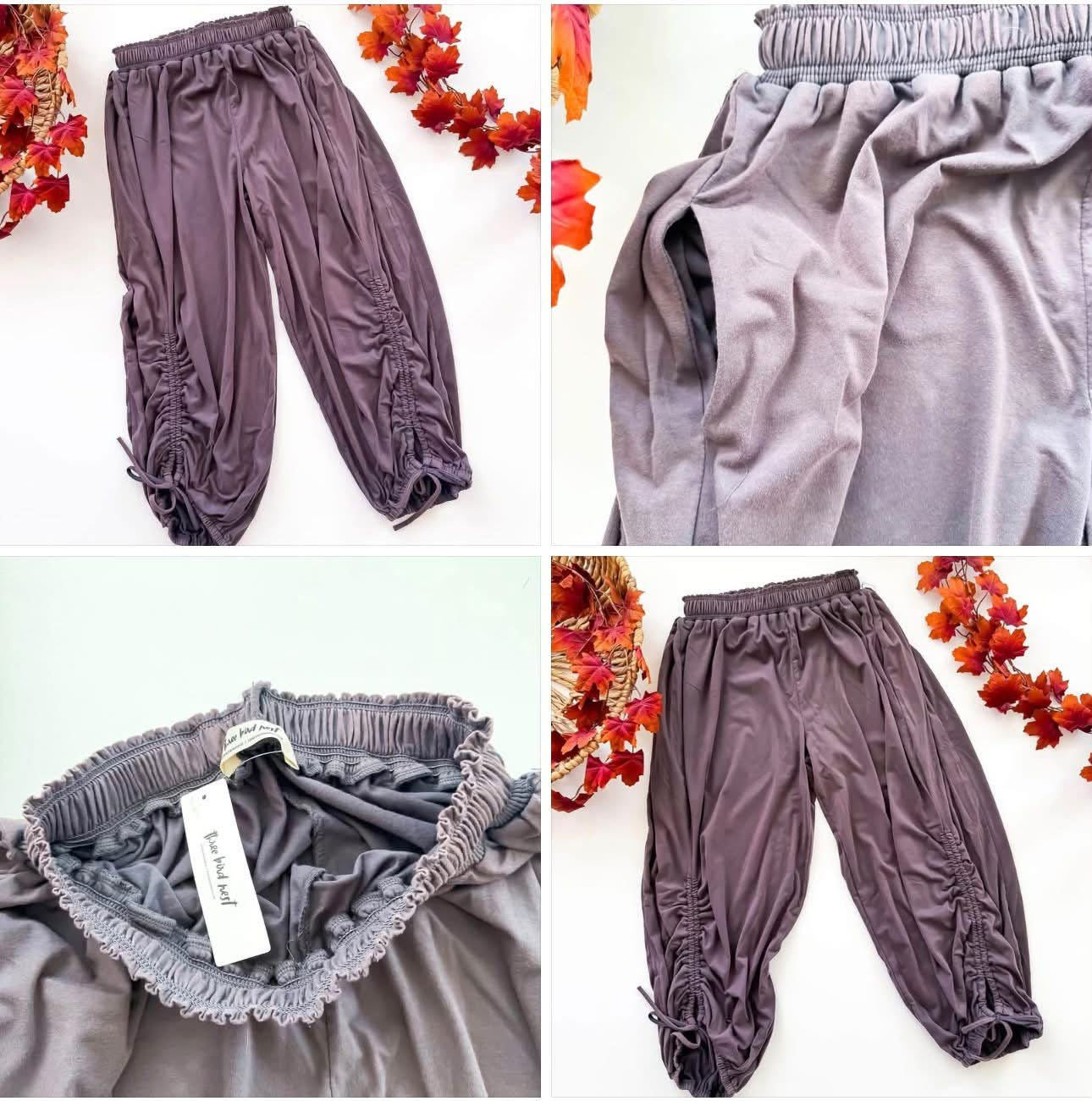 Sunday at the Orchard Ruched Joggers in charcoal