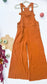Cinnamon Spice Gauze Wide Leg Overalls