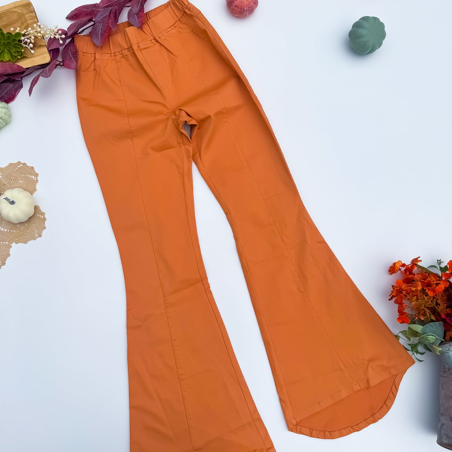 Pumpkin Spice Pull-On Bell Bottom Pants