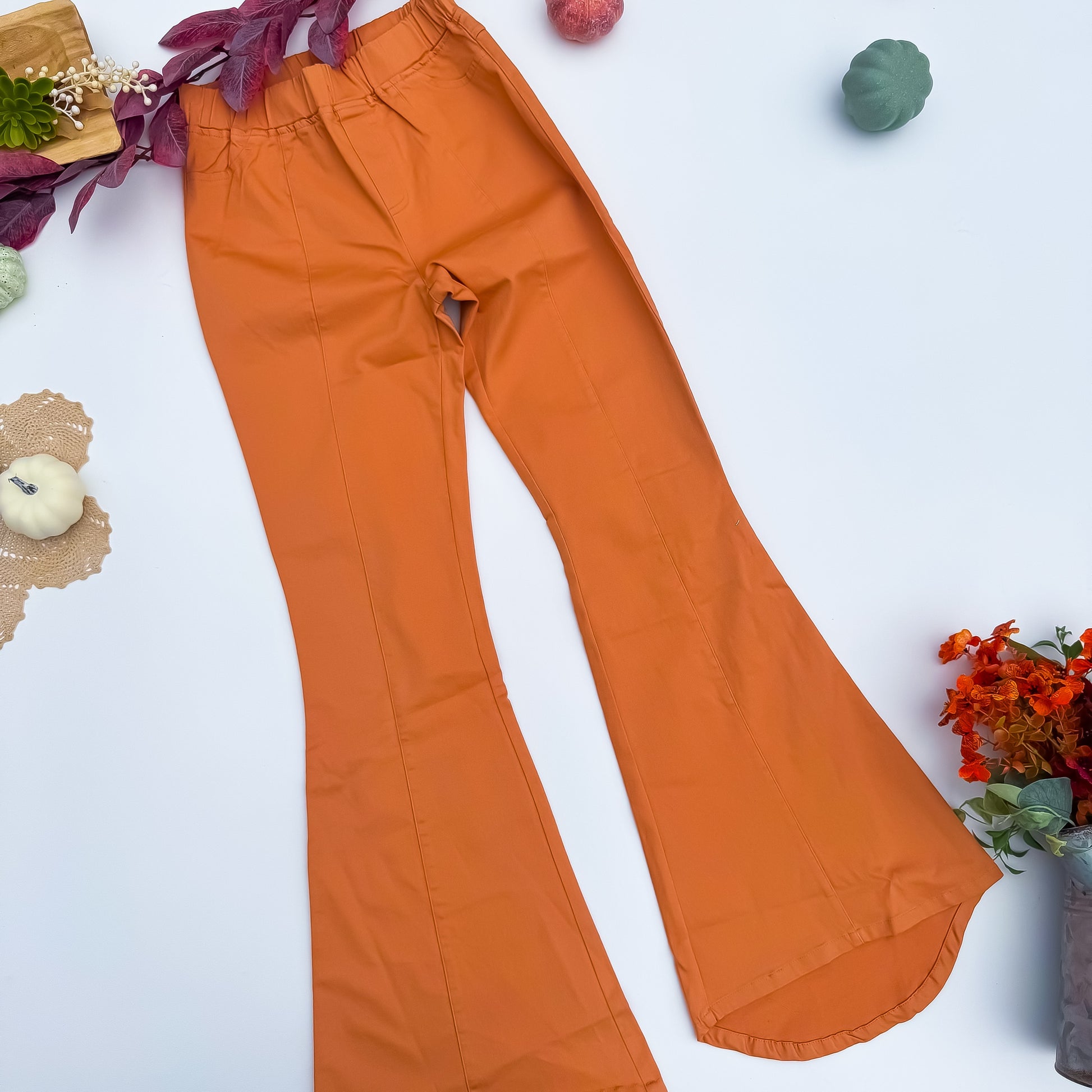 Pumpkin Spice Pull-On Bell Bottom Pants