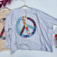 Peace, Love & Pumpkin Patchwork Tee in Heather Gray by Easel