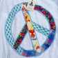 Patchwork peace sign detail on Heather Gray tee