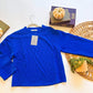 Royal blue quilted pullover