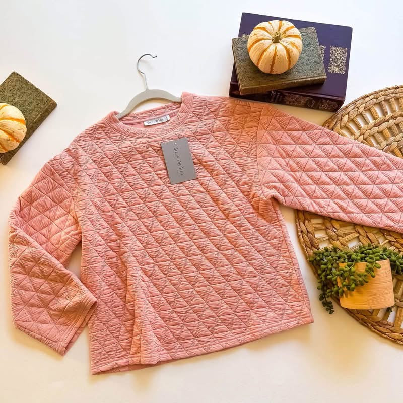 Blush quilted pullover