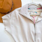 Cream romper collar and zipper detail
