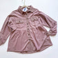 Rosewood Lane Dusty Rose Frayed Peplum Shacket