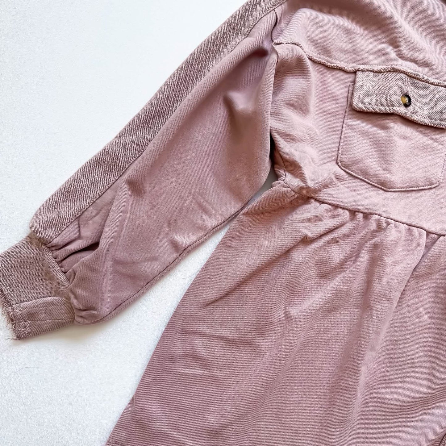 Rosewood Lane Dusty Rose Frayed Peplum Shacket