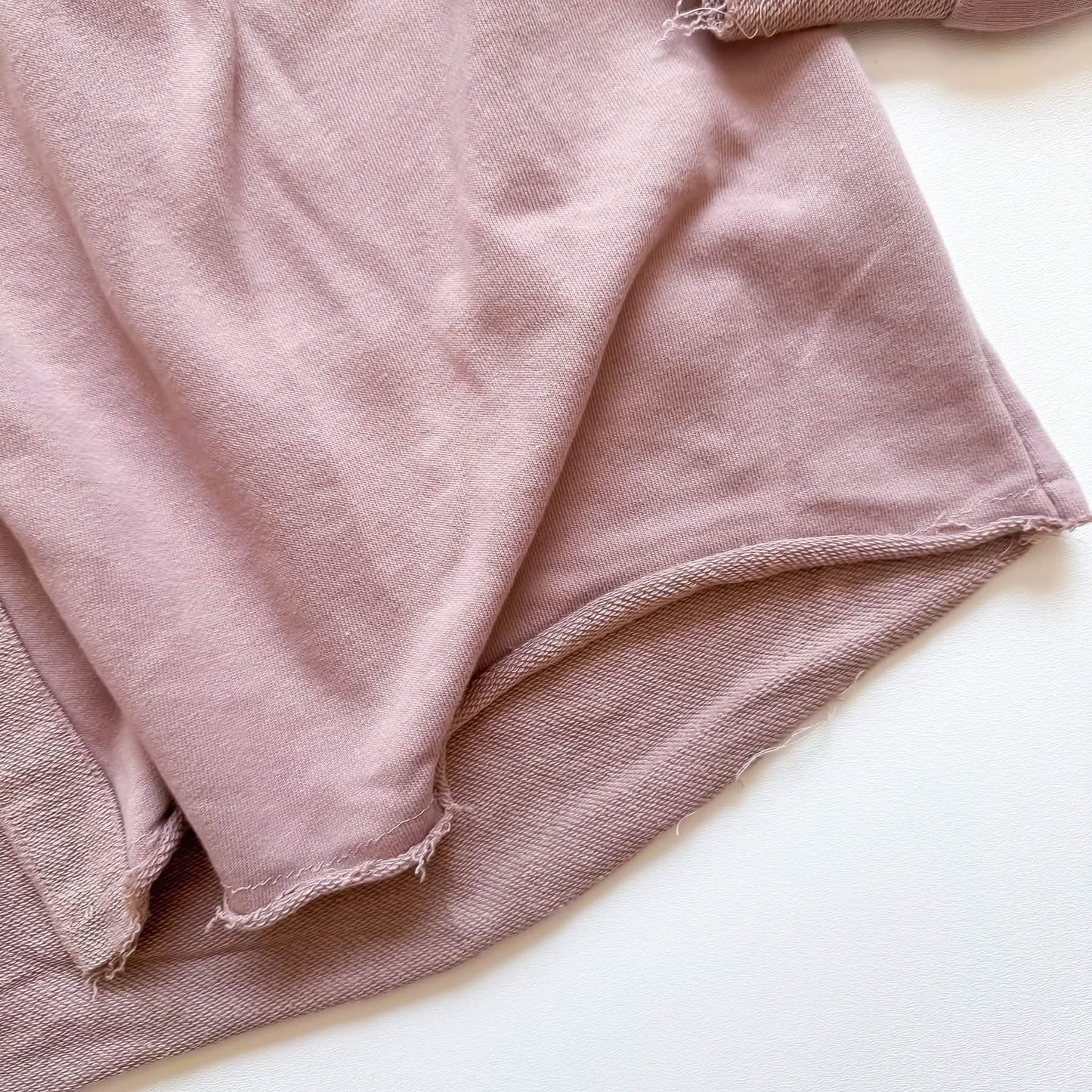 Rosewood Lane Dusty Rose Frayed Peplum Shacket