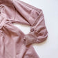Rosewood Lane Dusty Rose Frayed Peplum Shacket