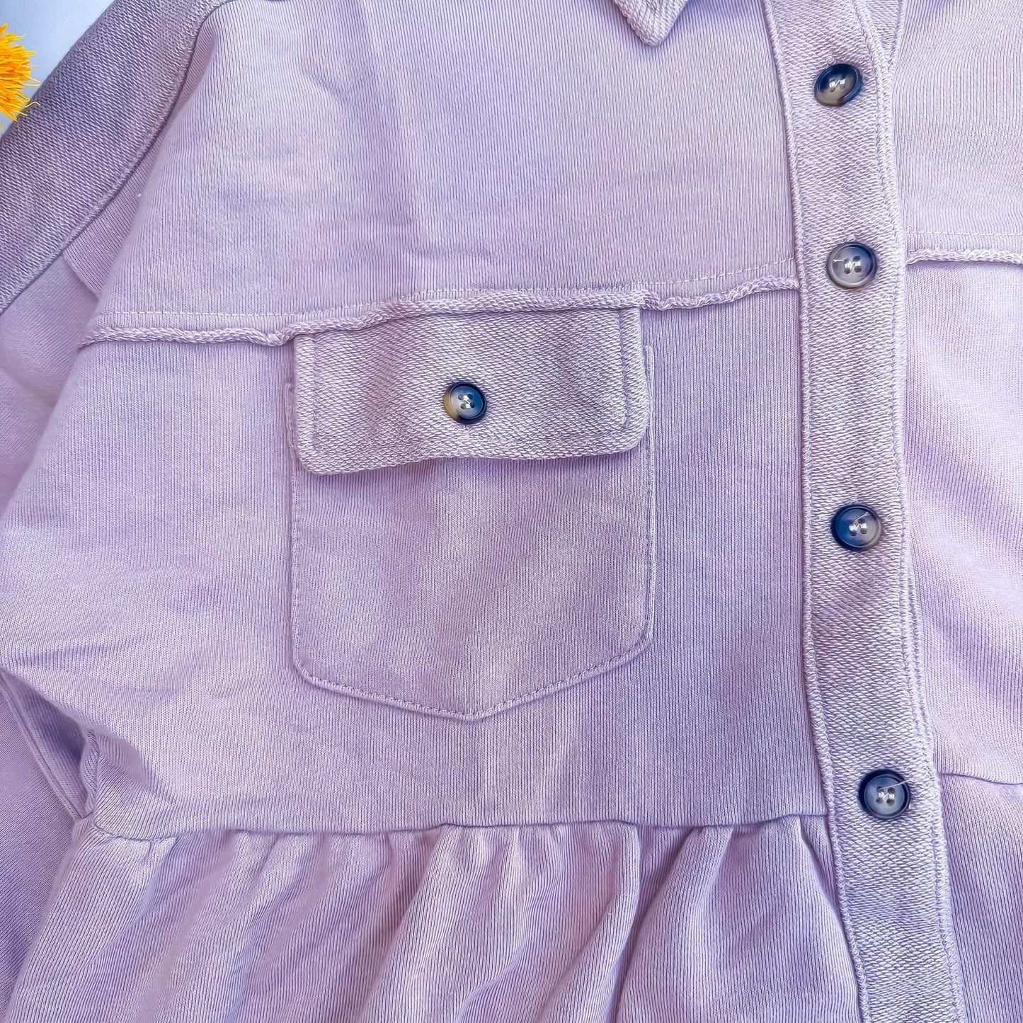 Rosewood Lane Dusty Rose Frayed Peplum Shacket