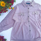 Rosewood Lane Dusty Rose Frayed Peplum Shacket