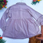 Rosewood Lane Dusty Rose Frayed Peplum Shacket