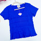 Royal Ripple Tiered Crinkle V-Neck Tee