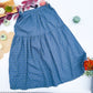 Bluebell Blooms Tiered Cotton Midi Skirt
