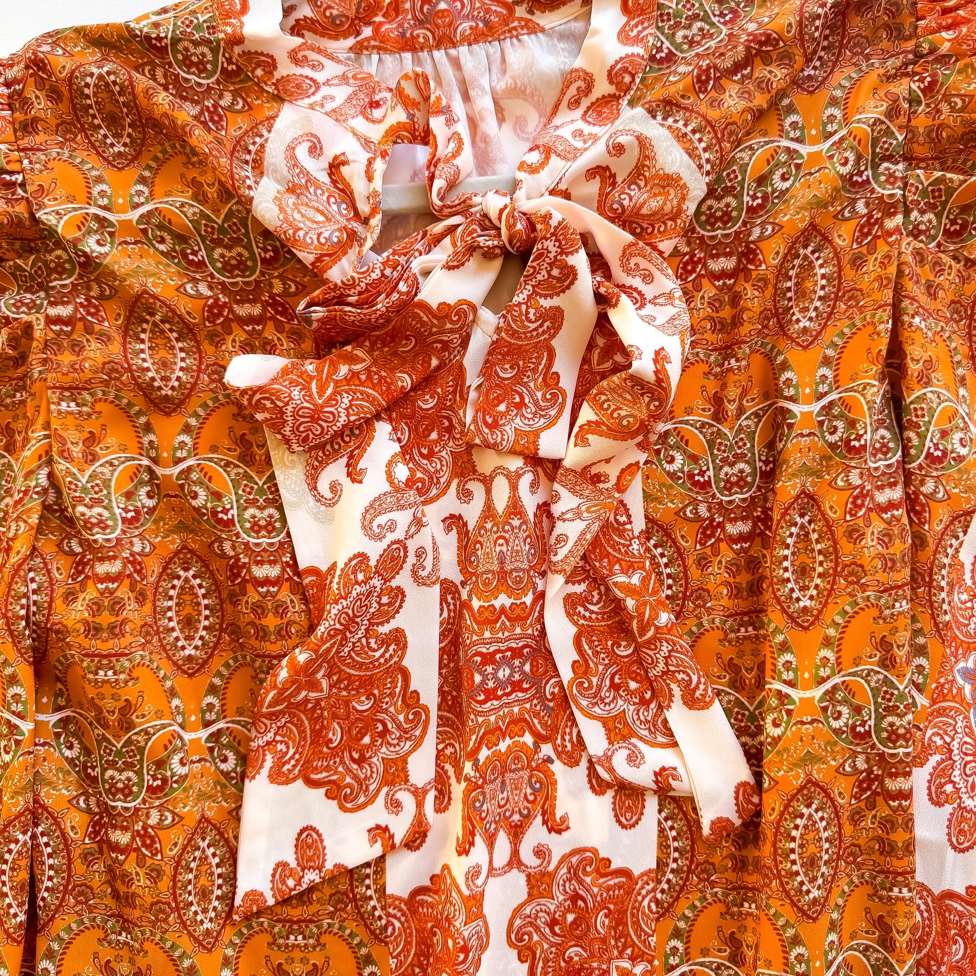 Spiced paisley puff sleeve blouse