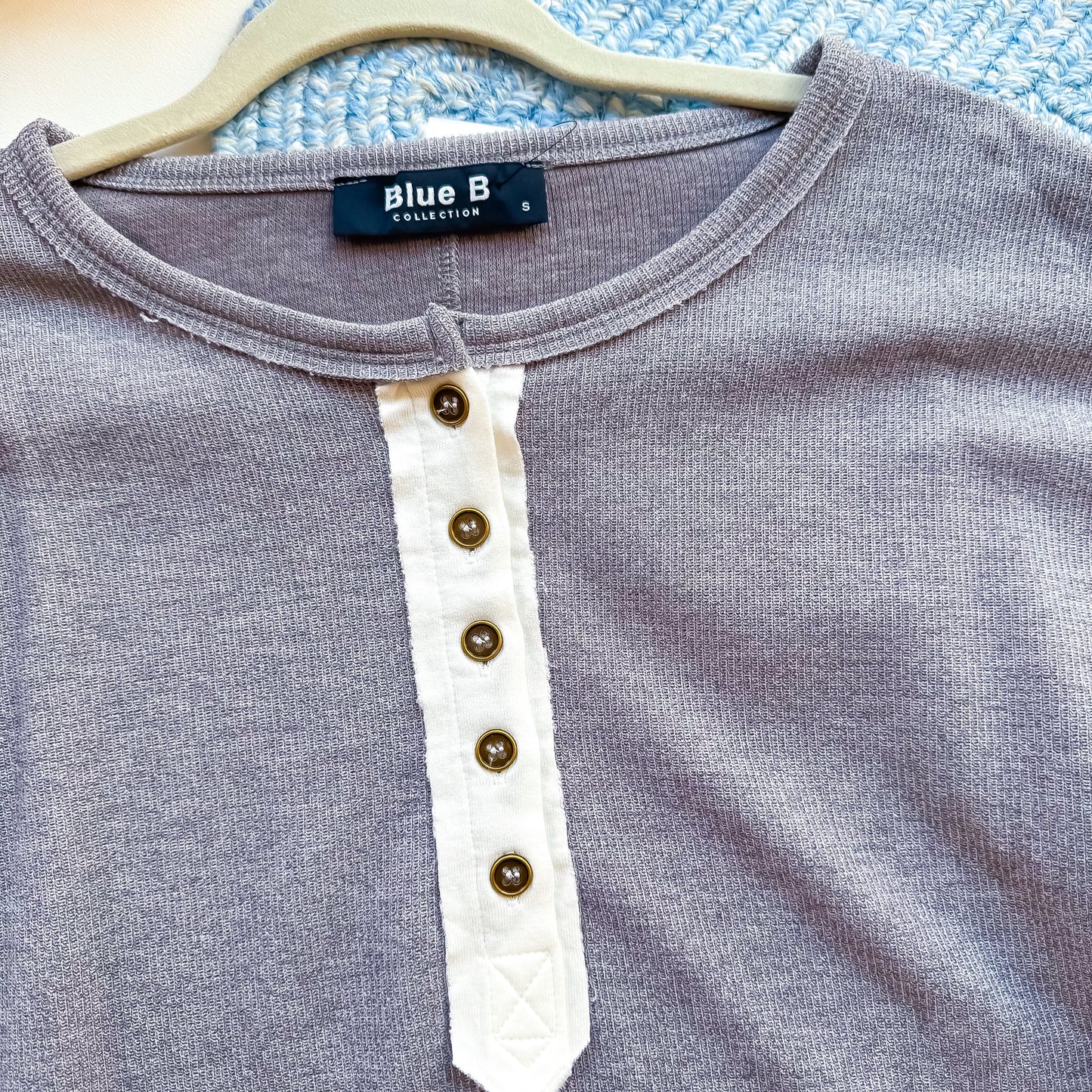 Henley button placket detail