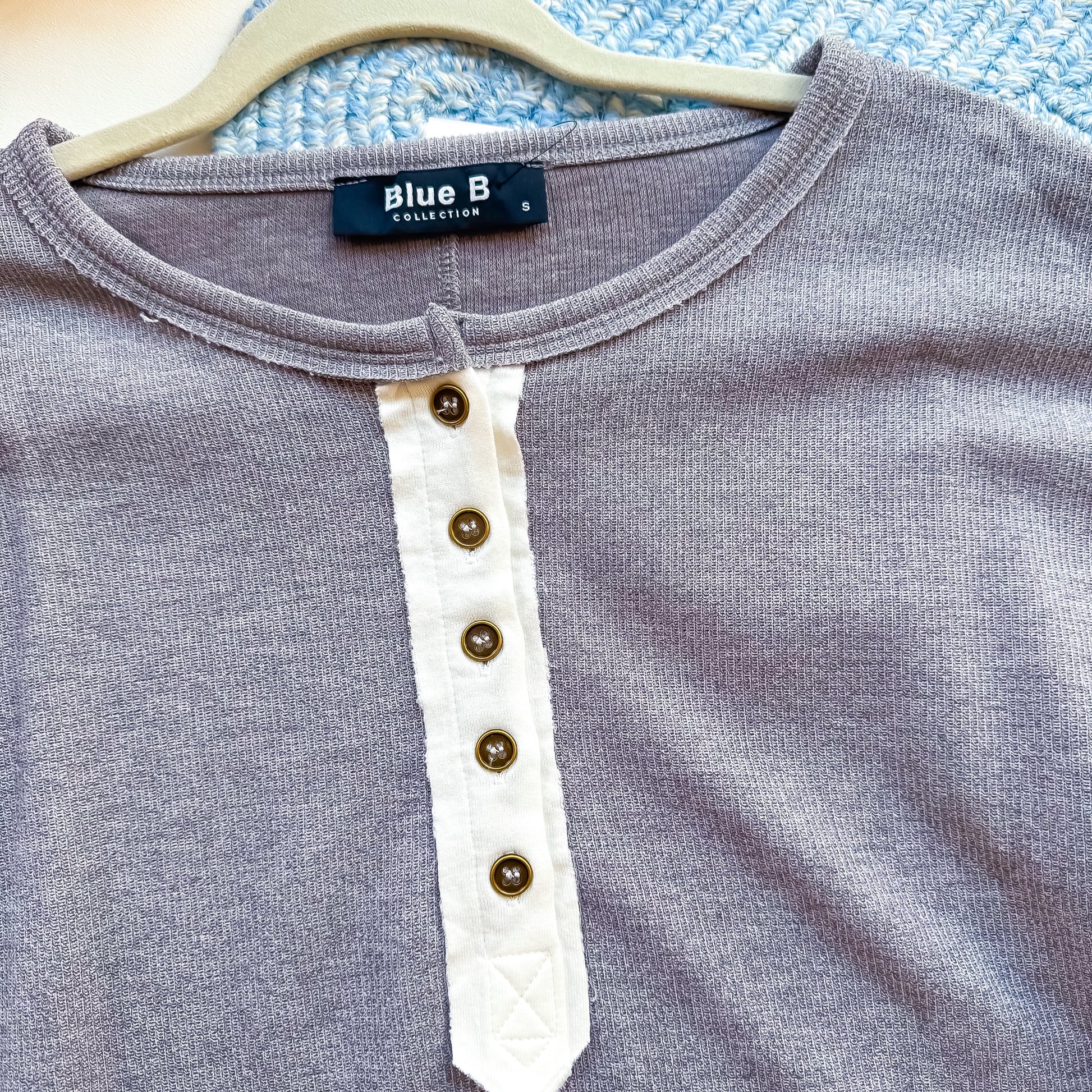 Henley button placket detail