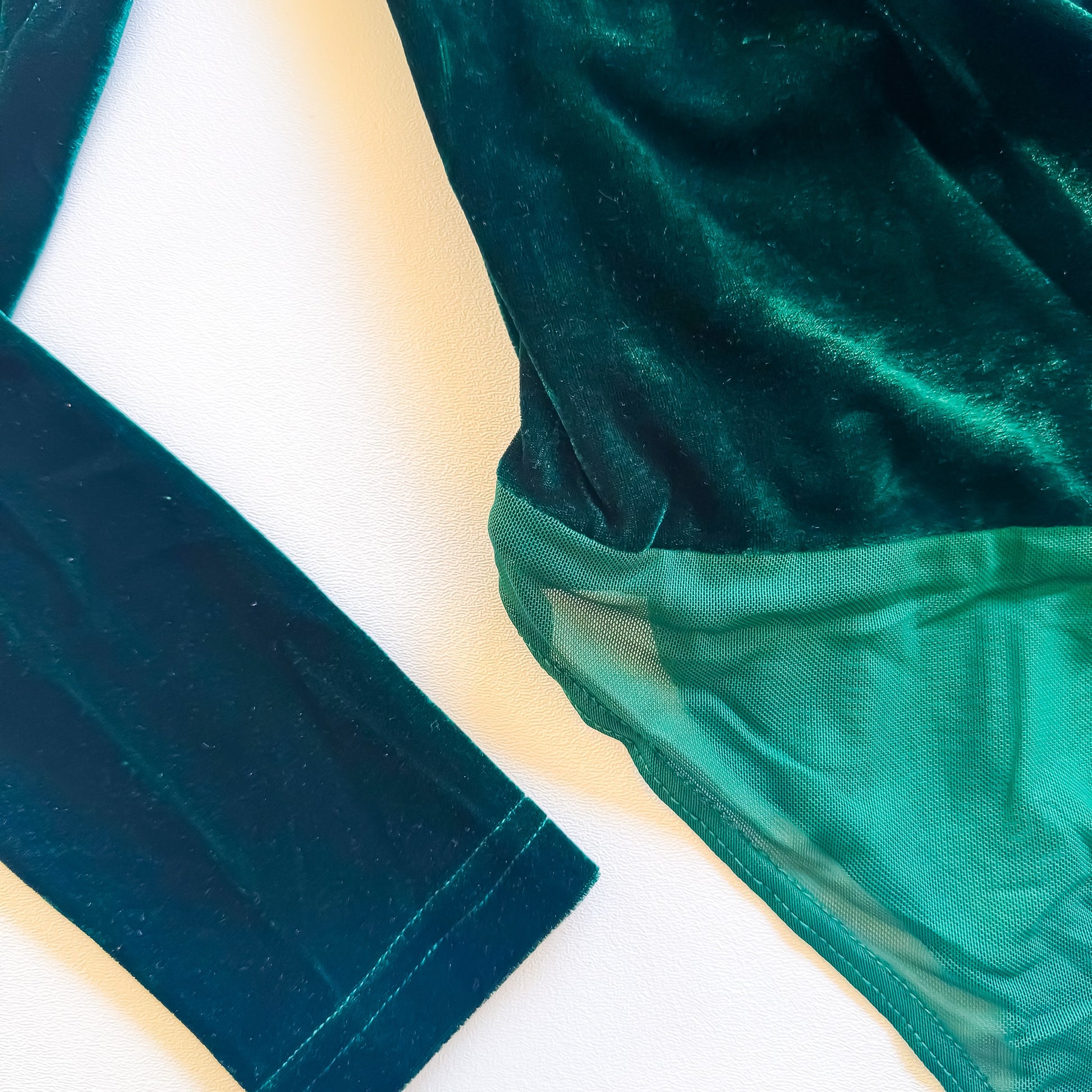 Emerald velvet wrap bodysuit