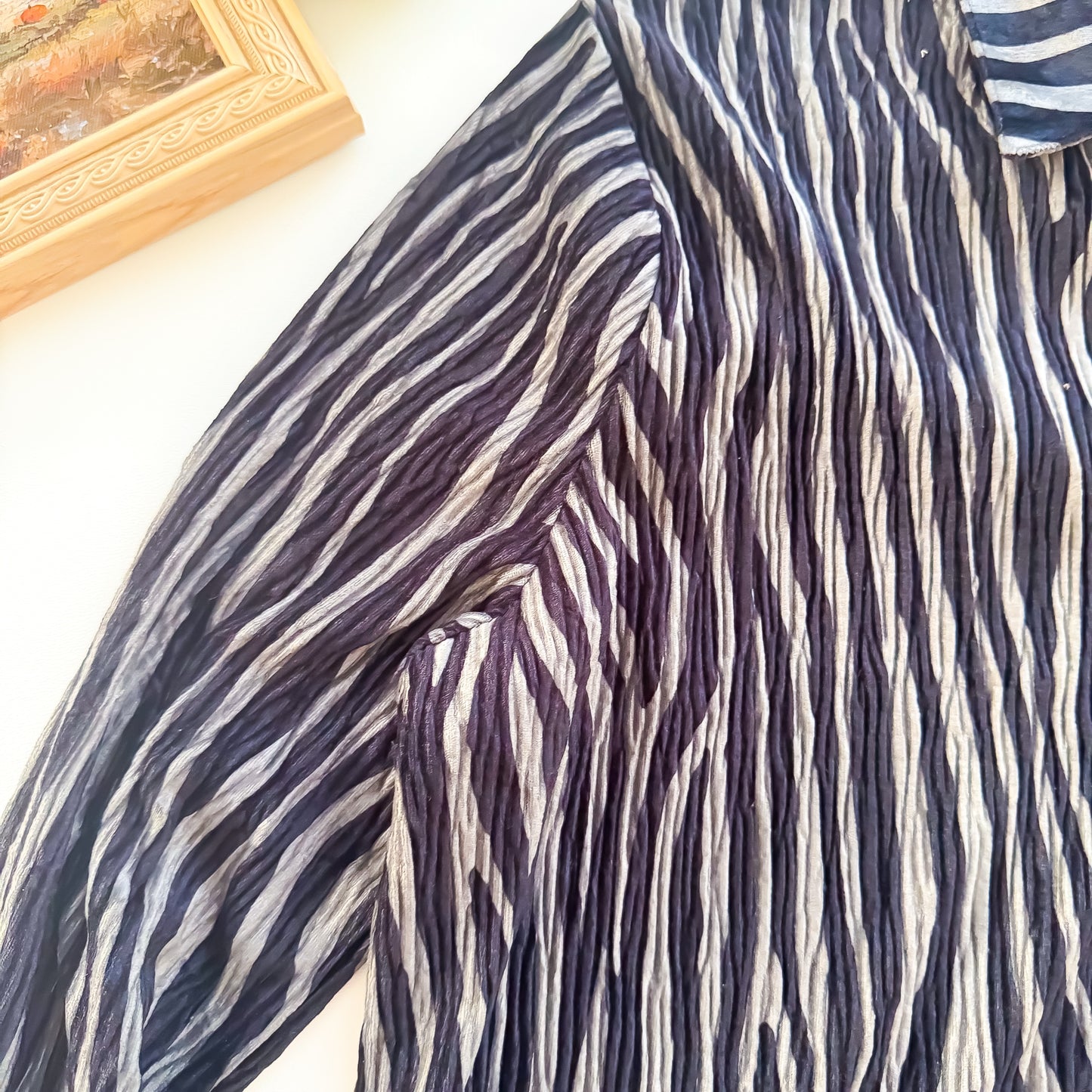 Night Safari Textured Zebra Button-Up