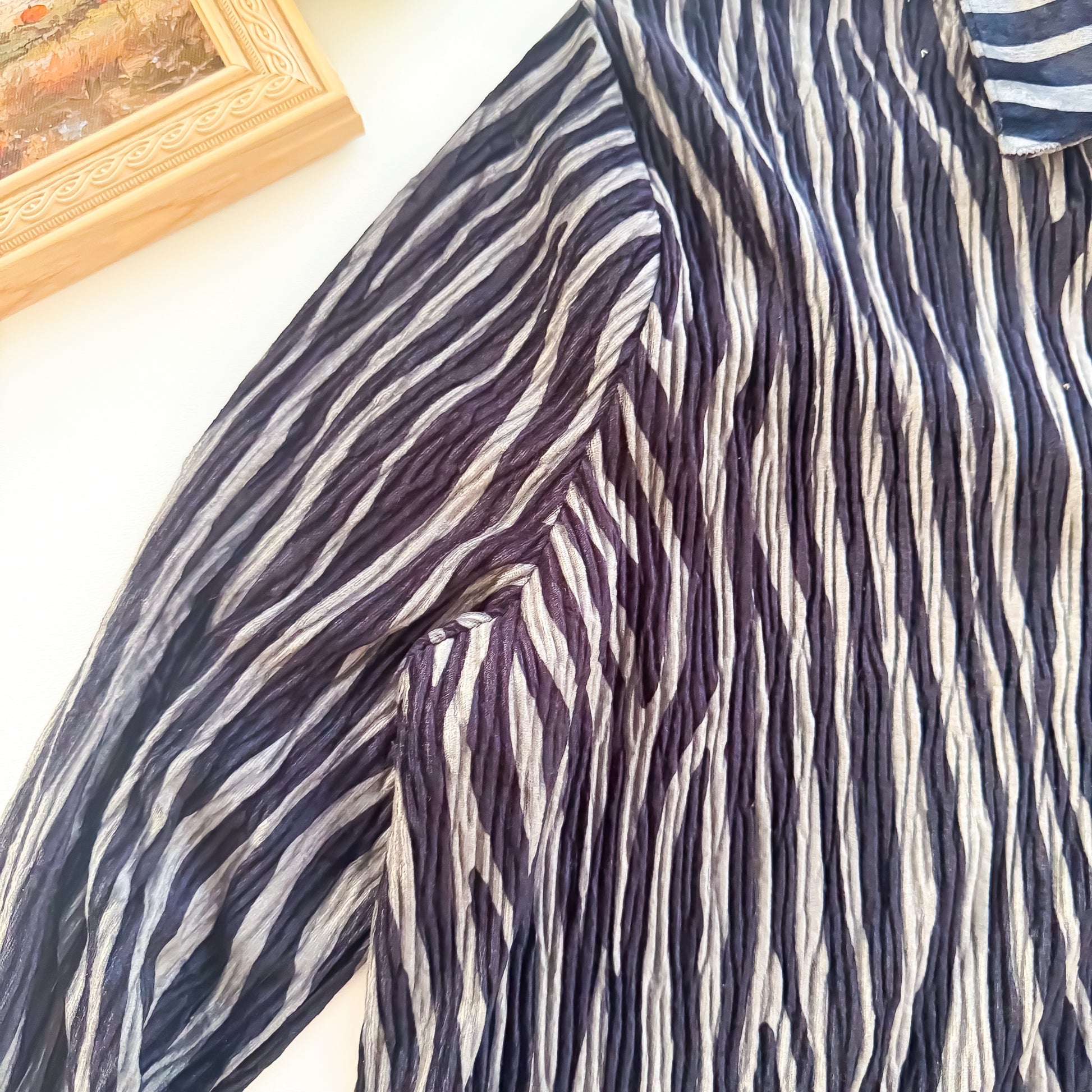Night Safari Textured Zebra Button-Up